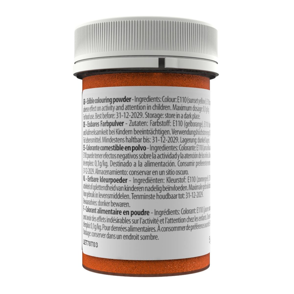 Prachová barva Sunset Orange oranžová Sugarflair